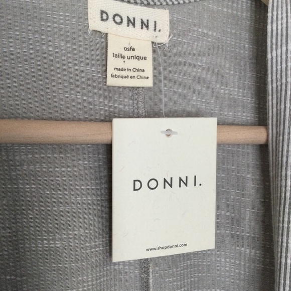 DONNI Ribbed Sweater Coat Grey One Size Fits All - Picture 3 of 10